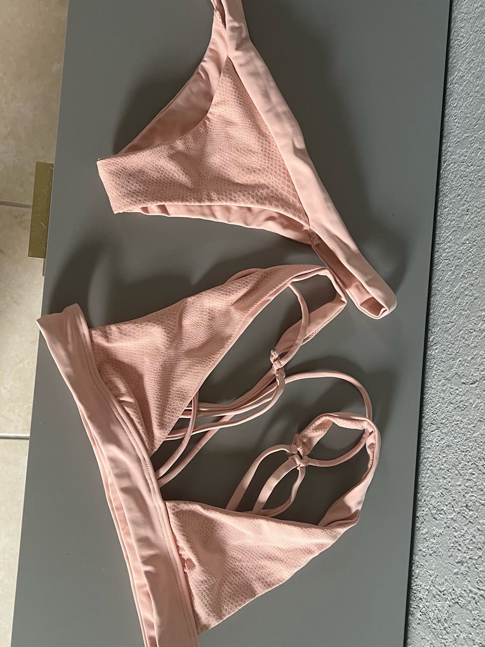 Beach Bunny London Blush Pink Triangle Bikini Set